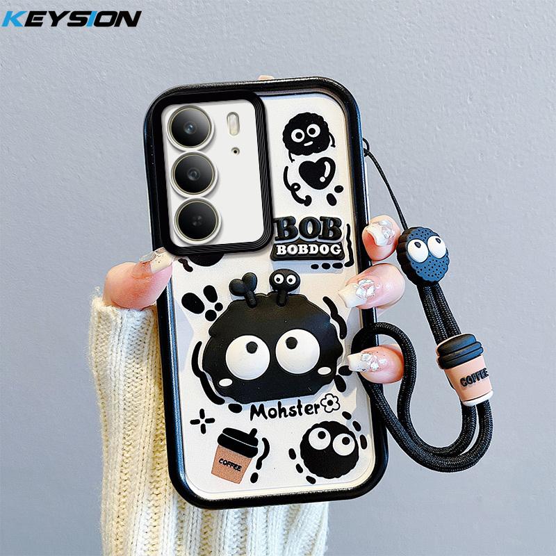 

KEYSION Протиударний чохол для Realme C75x зі шнурком М який силіконовий Милий 3D мультяшний ляльковий чохол для задньої панелі телефону для OPPO Realme 14x 5G for Realme 14x 5G