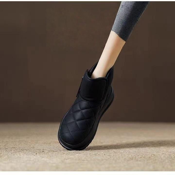 Snow platform boots women's 2025 autumn new waterproof and non-slip short boots Northeast winter piled and thickened warm cotton shoes