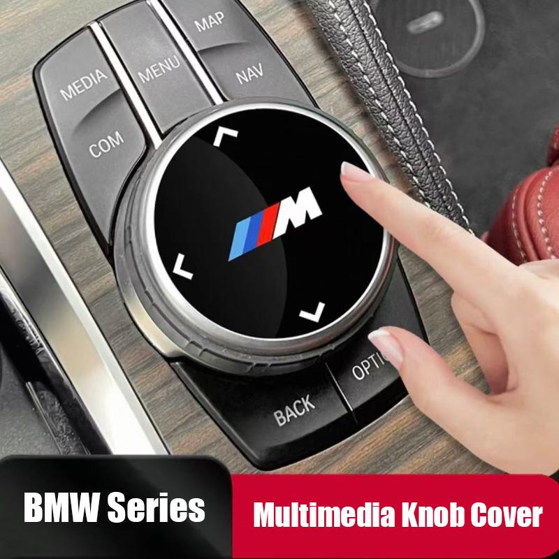 BBJN7 For BMW F30 F20 G20 F10 F31 F32 F34 F36 Series 1 2 7 X3 X4 X5 X6 i3 iX3 Z4 PC Material Car Multimedia Knob Trim Stickers