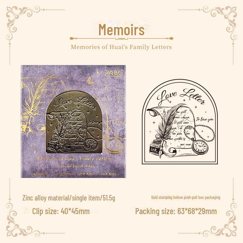 Yuezhen Star & Forest Night Retro Metal Clips for Stationery and Handbooks