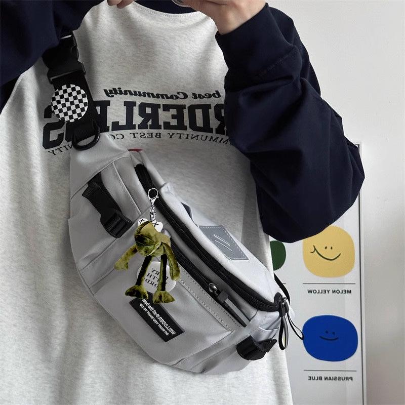 Japanese Workwear Style Messenger Bag: Versatile Men's Waist, Shoulder, & Chest Bag for Sport, Cycling & Casual Use