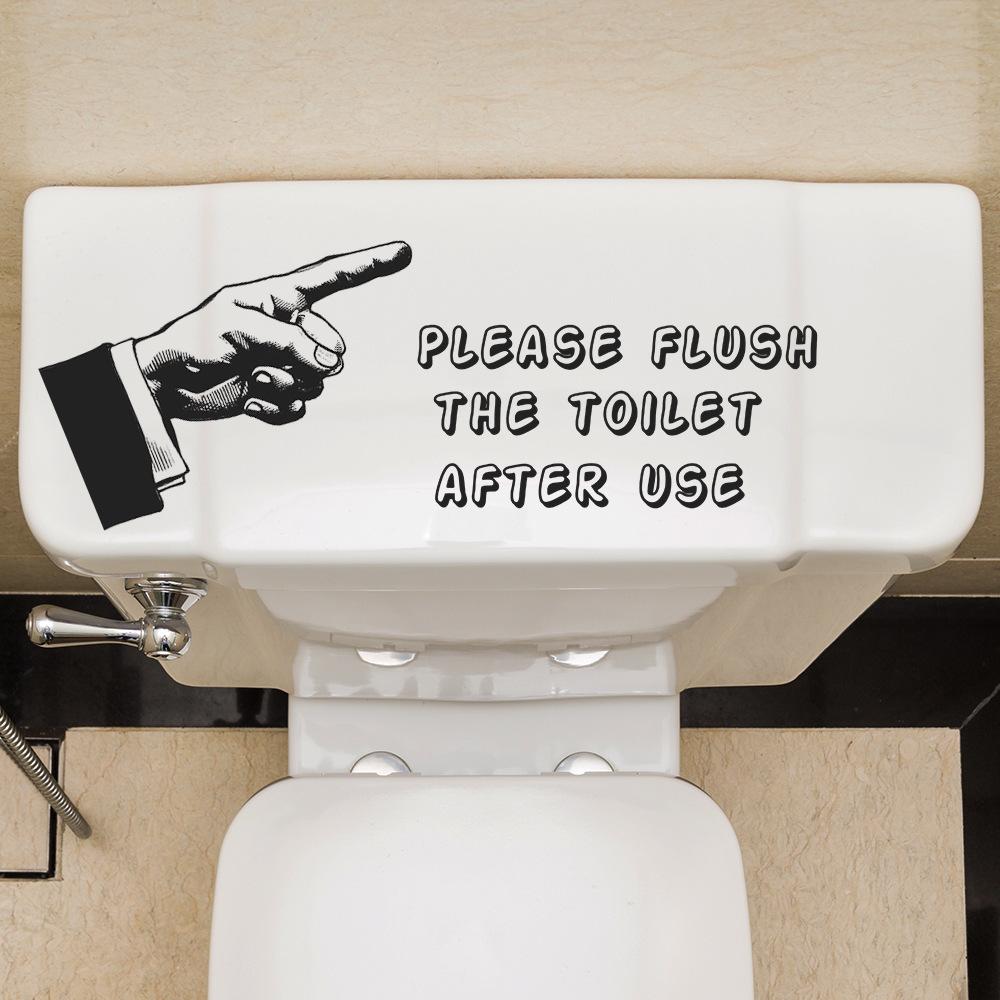 Creative Toilet Restroom Sign Sticker Bathroom Decor Self-Adhesive Removable Decal