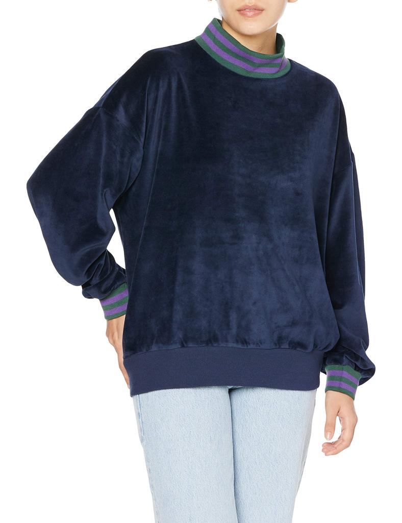 Champion Line Rib Crew Neck Dark Size M Size Women's Sweatshirt, CW-S013, Navy, (Japan M)
