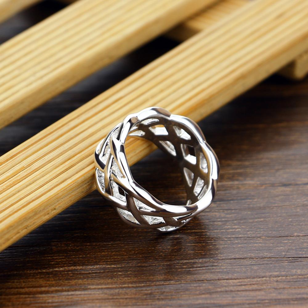 Pierścionek ze srebra próby 925, klasyczny damski pierścionek z siateczki, szykowna biżuteria, pierścionek z ogonem, akcesoria na przyjęcie koktajlowe, rozmiar 6#-9#