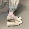 Camellia Mary Jane Single Shoes Women's Shallow Mouth Autumn New Models with Skirts Temperament Word with Ladyshoes
