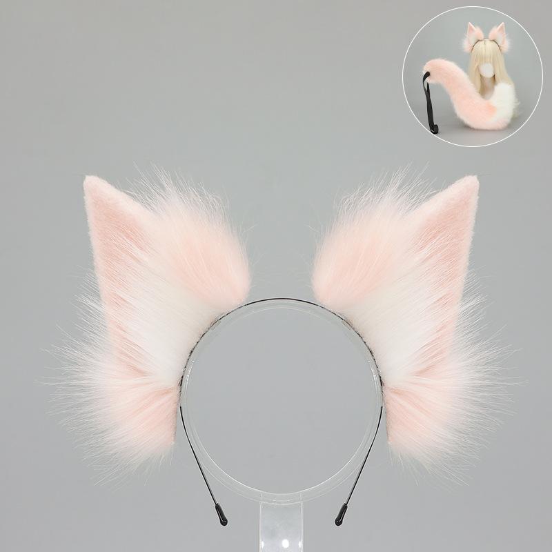Handmade Fox Girl Beast Ear Girl Headband Comic Show Demon Fox Tail Cos Props Halloween Fox Ears Tail Set