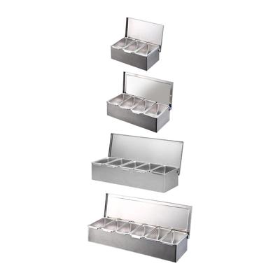 Stainless Steel Condiment Server Seasoning Jars with Lid Spice Containers Condiment Bar for Party Outdoor Household BBQ