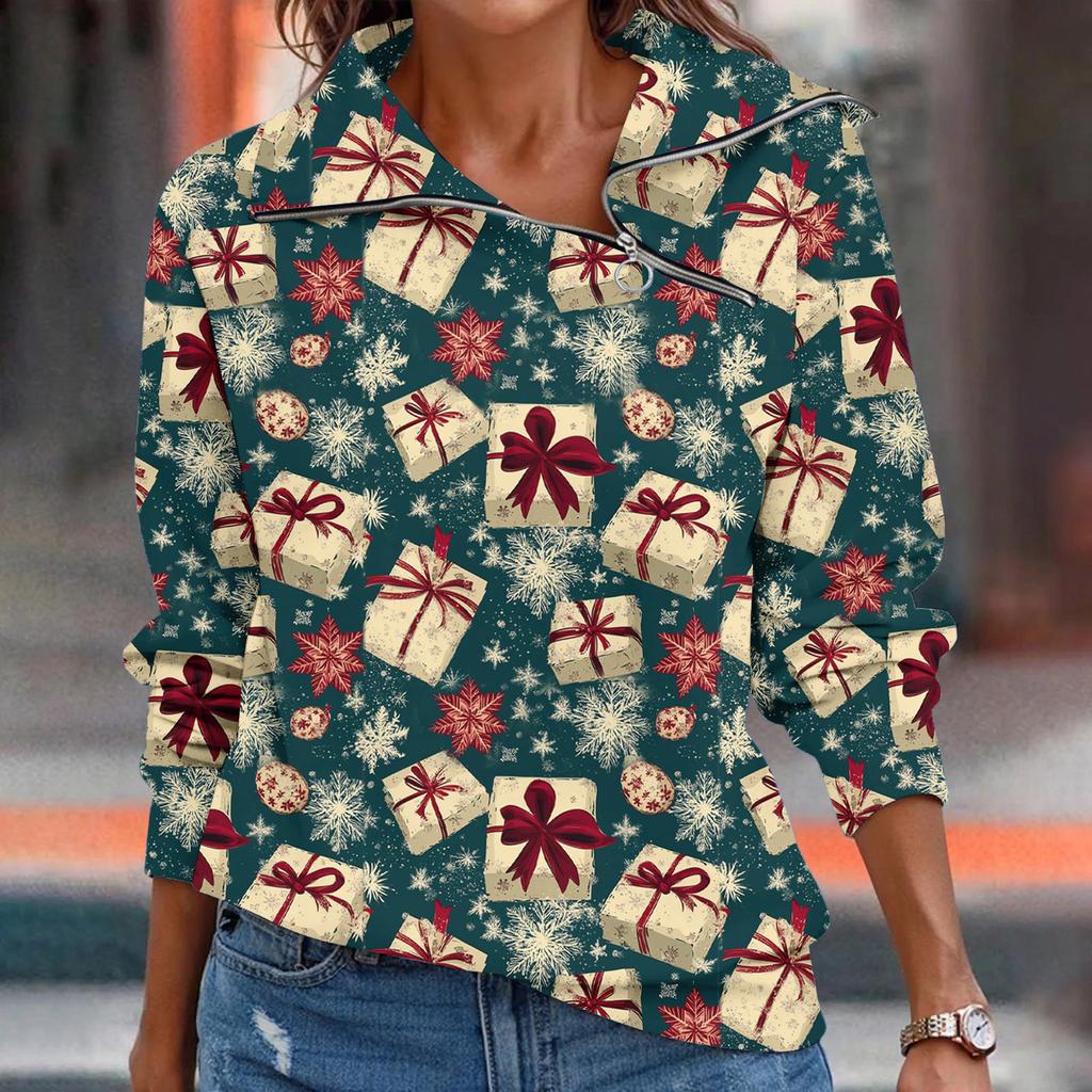 Women  T-shirt Loose  Pullover Sports Tops  Casual V Neck Long Sleeve Printed Top