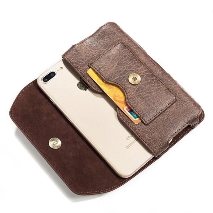 Étui De Téléphone - BLU - STUDIO G2 HD - Cuir - Marron - Fermeture Magnétique
