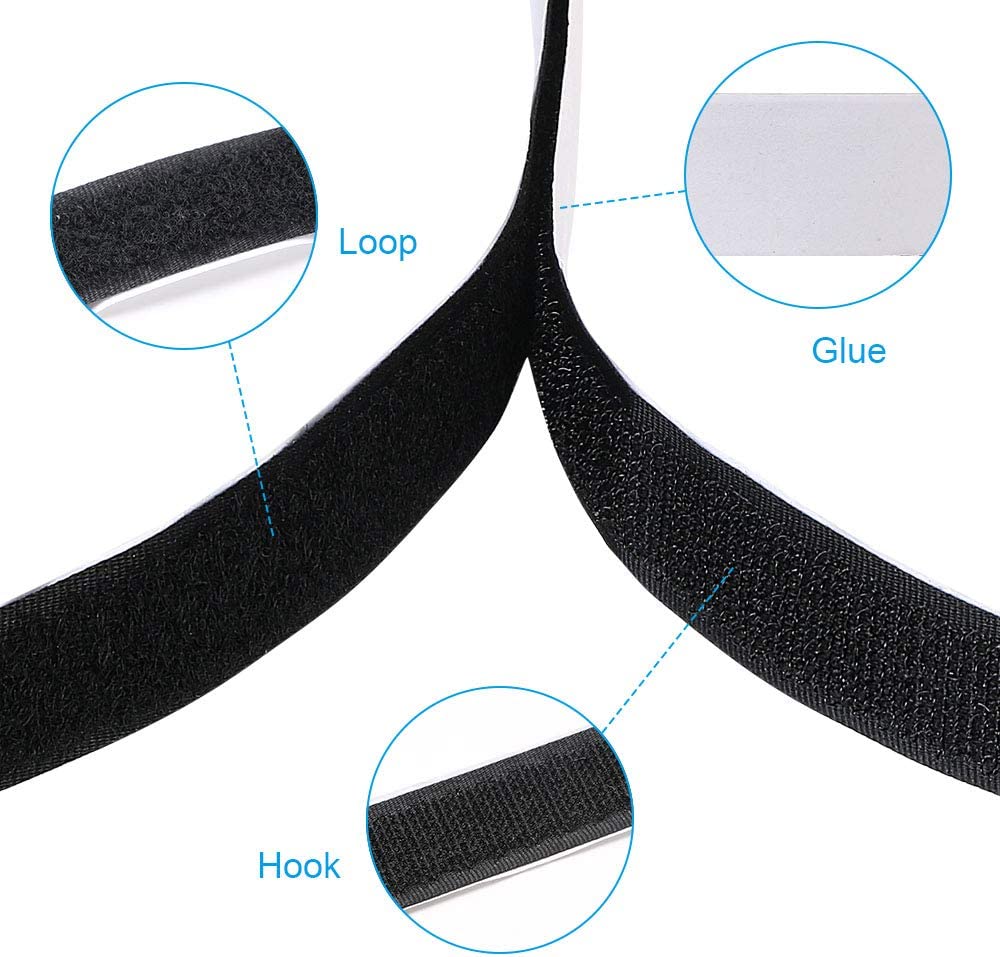 5M Strong Self Adhesive Hook and Loop Fastener Tape Nylon Sticker hook loop Adhesive with Glue for 20/25/30/50mm DIY Scratch