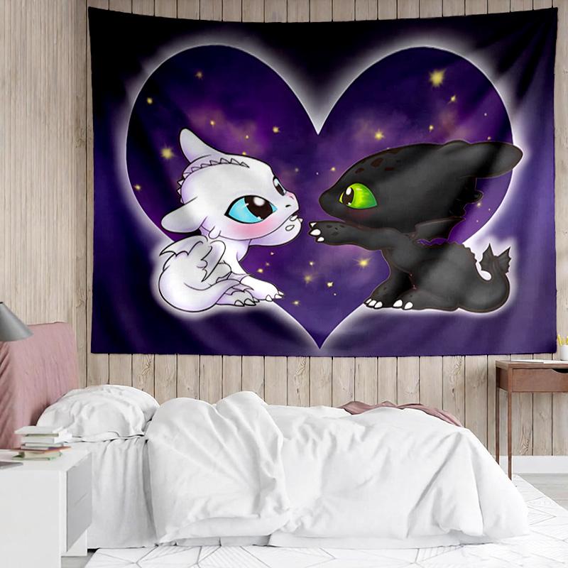 1PC Dragon's Glimmering Fish K-pop music group Tapestry Accessories for Bedroom,Livingroom, dormitory Room Wall Decor Fan Birthday Gifts