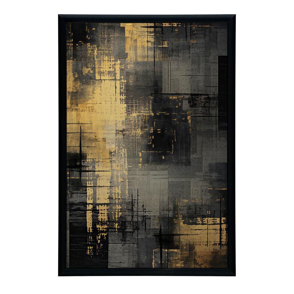Industrial Minimalism: Shades of Silver and Gold Industrial Minimalism: Shades of Silver and Gold, 50X70 Cm, Gold Aluminum Frame, Matte Paper 230