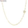 Simple Paper Clip Chain Diamond Necklace Jewelry Women Evil Eye Pendant Necklace  Trendy Gold Chain Collares Bijoux