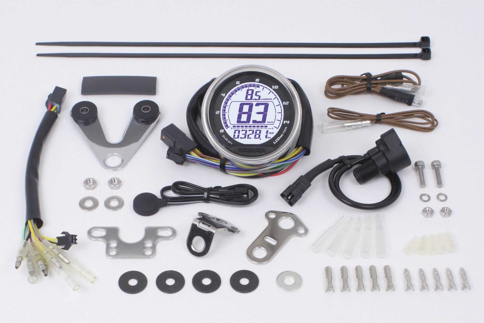Special Parts Takegawa Medium LCD Speed 12V & Tachometer, Universal, 05-05-0053