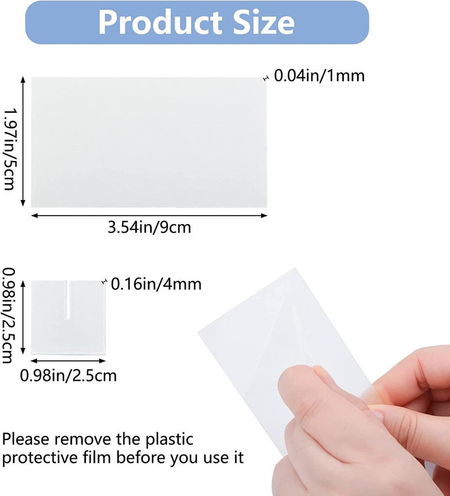 Clear Acrylic Place Card with Holder,DIY Blank Rectangle Acrylic Name Place Card Acrylic Signs,Wedding Guest Names Escort Card