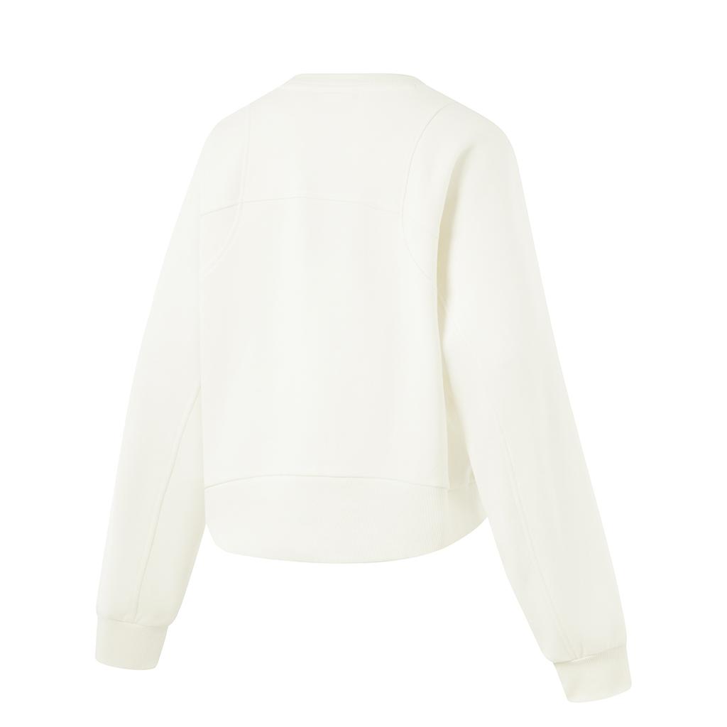 Li Ning Fitness Series Moisture Wicking Thermal Solid Color Round Neck Comfortable Breathable Fleece Warm Dopamine Casual Sweatshirt AWDU556-4