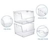 Clear Stackable Organizer Bin with Latches Durable Plastic Storage Container Closet Accessories Sweaters Toys and More