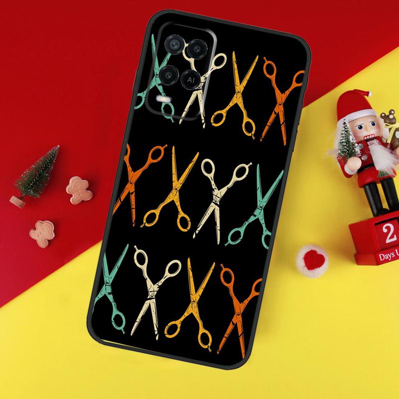 Hairdresser Barber Scissors Case For Oppo A38 A18 A58 A78 A98 A74 A94 A54 A80 A60 A40 A96 A76 A16 A15 A17 A57 A5 A6 Pro
