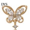 Comfortable Daily Wear Jewelry 1 Pair Butterfly Drop Earrings for Women, Inlay Teardrop Zirconia Earrings, Minimalist Silver Tone Sparkly Rhinestone