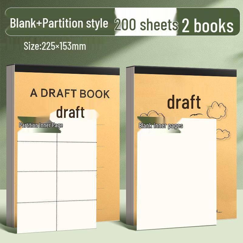 Thickened Blank Draft Paper - A4/B5 for Students: Primary, High School, University - Ideal for Math Calculations, Postgrad Exam Prep
