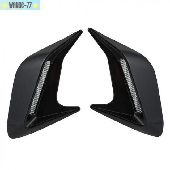 2pcs Black Car Decorative Side Vent Air Flow Fender Intake Sticker Decor