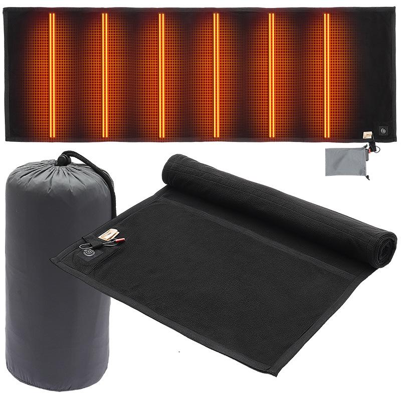 USB Electric Heated Outdoor Blanket: Non-slip, Foldable, Warm Sleeping Bag Pad for Camping and Car.