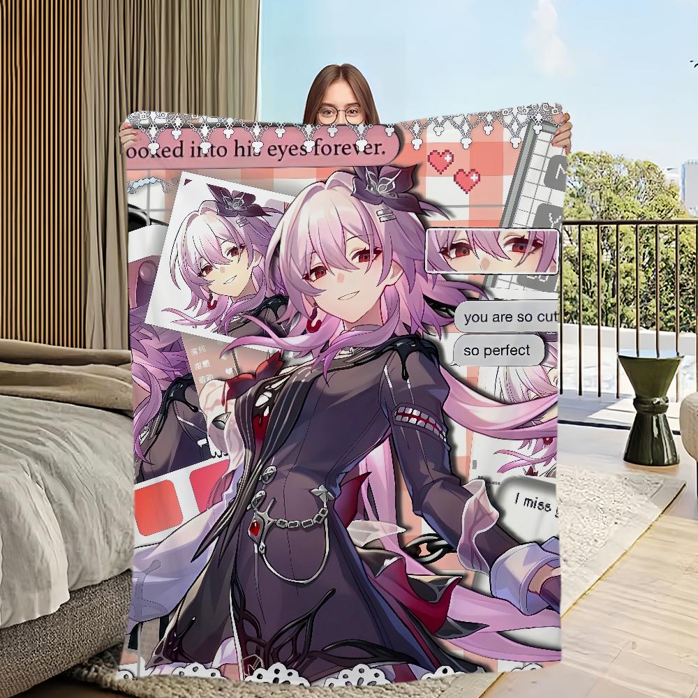 Game Honkai Star Rail New Evernight Blanket Flannel Warm Soft Plush Blanket for Sofa Living Room Office Bedroom Travel Gift