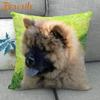 Custom Chow Chow Dog Pillowcase Cartoon Girl Wedding Decorative Cotton Linen Pillow Case For Home Pillow Cover 45X45Cm One Side