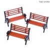 1Pcs DollHouse Mini Wooden Ornaments Benches Props Doll House Cartoon Bench Ornaments