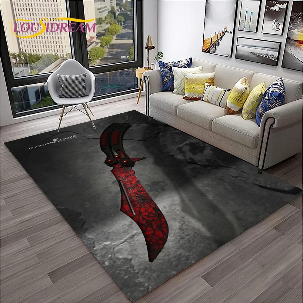 Gewehrmesser Pistolenpatrone USP, AK, M4, AWP, Gewehrteppich für Zuhause, Wohnzimmer, Schlafzimmer, Sofa, Fußmatte, Dekor, rutschfeste Bodenmatte für Kinder