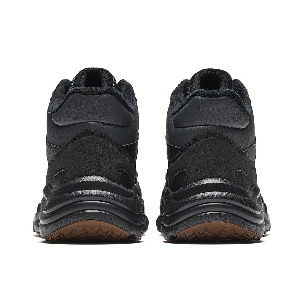 Anta Walker Leather High-Top Casual Shoes Men Sneakers Black Brown 912618923-3