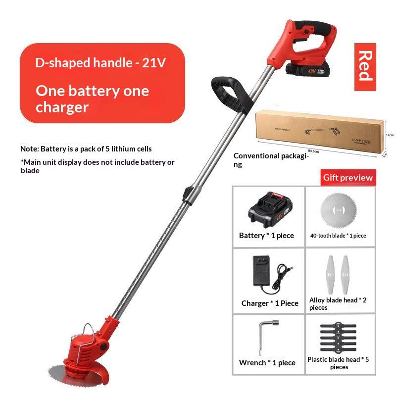 Cordless Electric Grass Trimmer Lightweight Rechargeable Lithium Battery Adjustable Handle for Backyard Garden Care