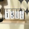 Wooden Desktop Flip Calendar Turn Page Design Vintage Standing Calendar Date Display Creative Series Wooden Calendar