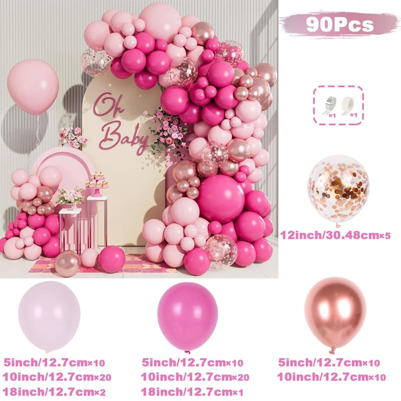 Pink Rose Gold Balloons Garland Arch Kit Birthday Party Decor Kids Wedding Birthday Party Supplies Baby Shower Decor Latex Balon