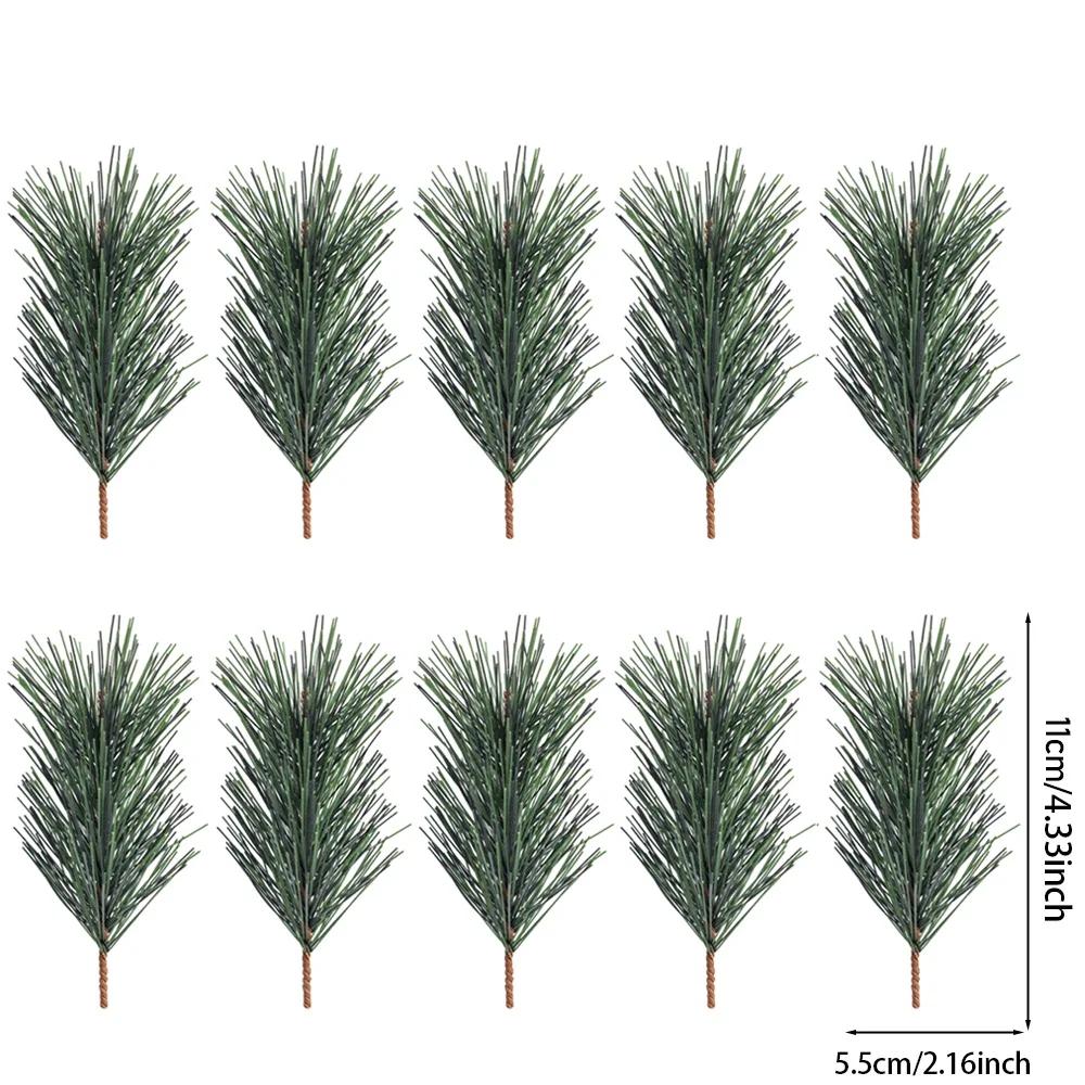 10/50PCS Artificial Pine Needles Branches Fake Plants Bouquet Christmas Tree Wedding Decor DIY Garland Desktop Room Supplies