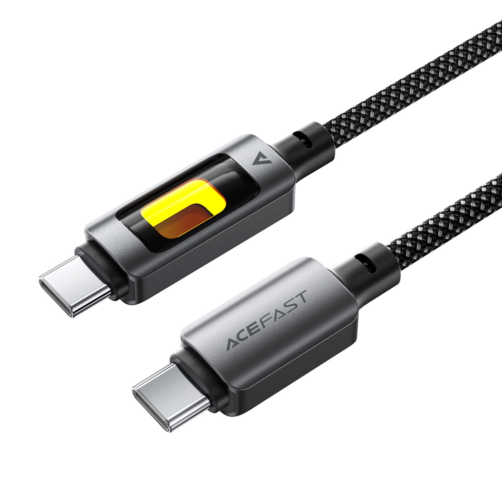 

ACEFAST C21-03 1.2m USB C to USB C Cable 60W Charging Data Transfer Braided Cord with Colorful Light A