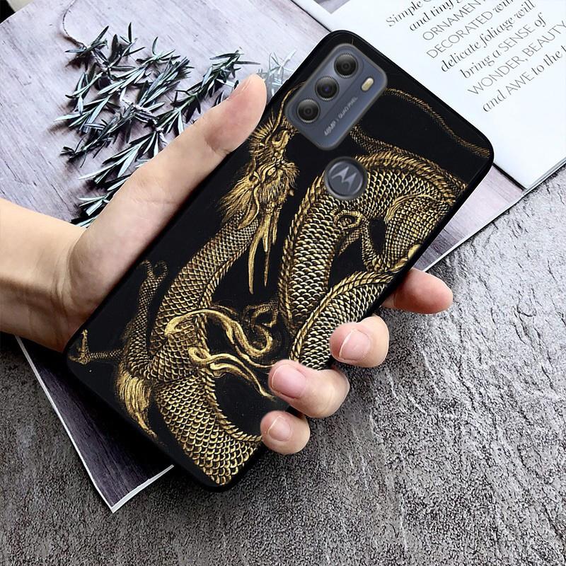 Handyhülle mit Aufschrift „Chinese Dragon Art“ für Motorola E7 Plus E32 E20 E40 Edge 20 Lite G22 G52 G20 G30 G100 G60 G50 G10 G Pure G Stylus