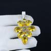 Citrine Gemstone Pendant In 925 Sterling Silver - Handmade Flower Design, Perfect for Gifts, Parties, and Everyday Elegance