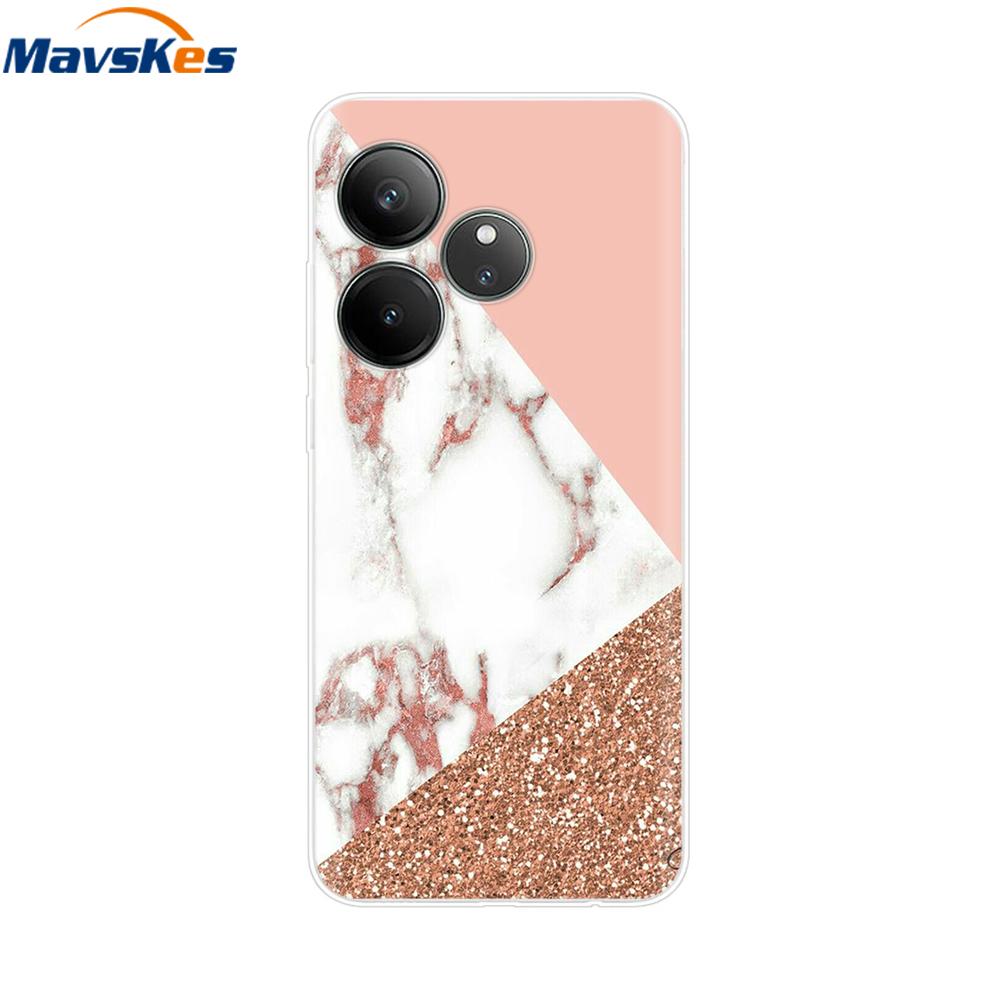 For Realme GT 6T Case Soft TPU Clear Painted Back Cover For Realme GT 6 Case GT6 6T Transparent Bumper RealmeGT6 Cute Protector