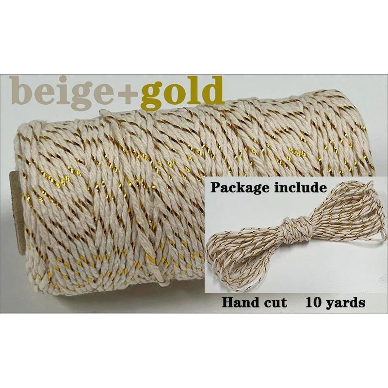 Sfoară Bumbac Bicolor 2mm 10 yarzi Sfoară Bakers Twine Fir Bumbac pentru Decor Acasă Handmade DIY Ambalare Cadou Crăciun