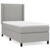 3131561 vidaXL Lit à sommier tapissier avec matelas Gris clair 90x200 cm Tissu