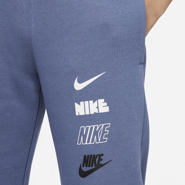 Nike Kids Sportswear Letter Logo Print Jogging Knit Pants Kids bottoms Reflective-Blue DX5160-491