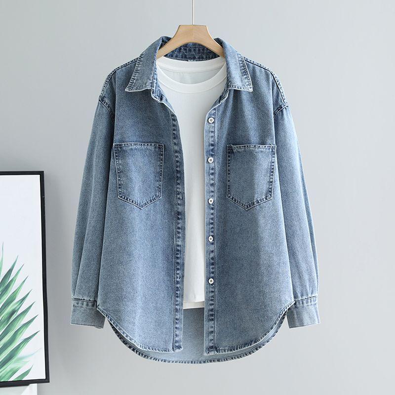 Damen 2025 Retro Denimhemd: Vielseitig, Schlankmachend, Langärmlig, Perfekt zum Layern im Frühling und Herbst.