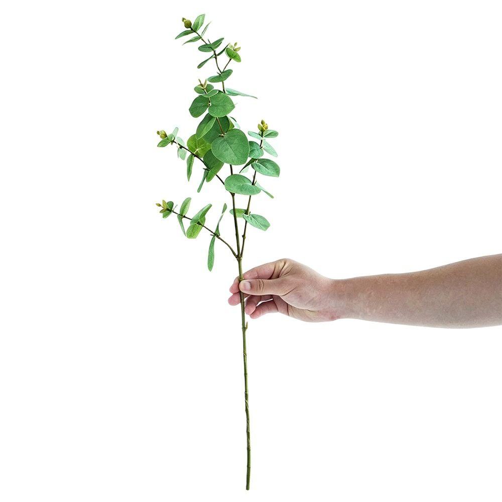 1Pcs Silk Fake Leaf Branch 75cm Silk Green Leaves Artificial Eucalyptus Leaf  for Wall Decoration