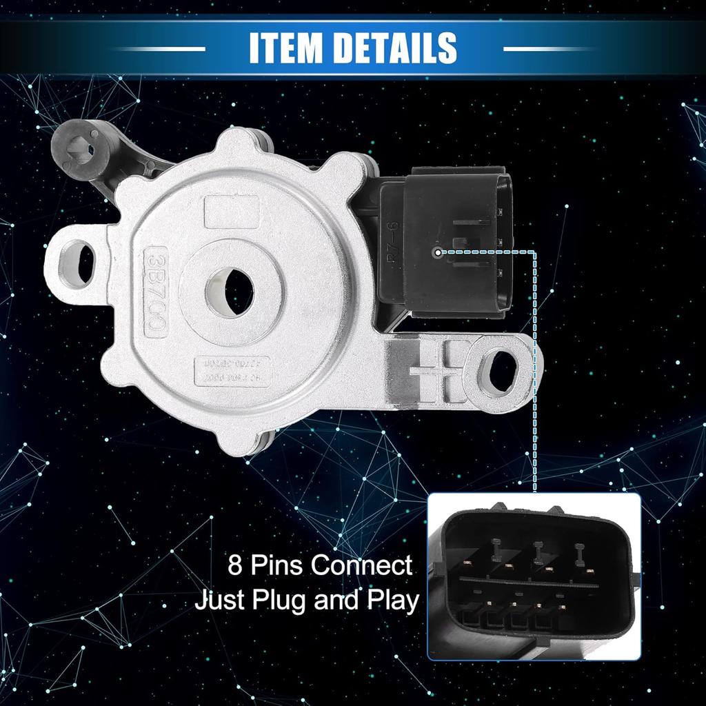 Transmission Range Sensor Neutral Safety Multifunction Switch Compatible for Kia Forte 2012-2018, Durable Metal Silver Tone