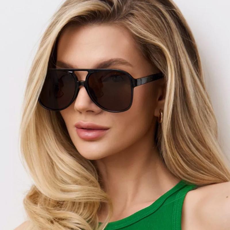 Protective Glasses 4pcs Trend Oversized Square Frame Women Sunglasses Colorful Lens Sun Glasses Outdoor Casual Eyewear UV400