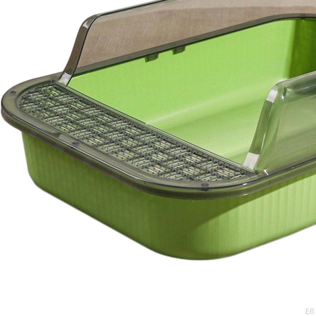Cat Litter Box Kitten Pan Large Semi Enclosed Sandbox with High Side Durable Open Top Pet