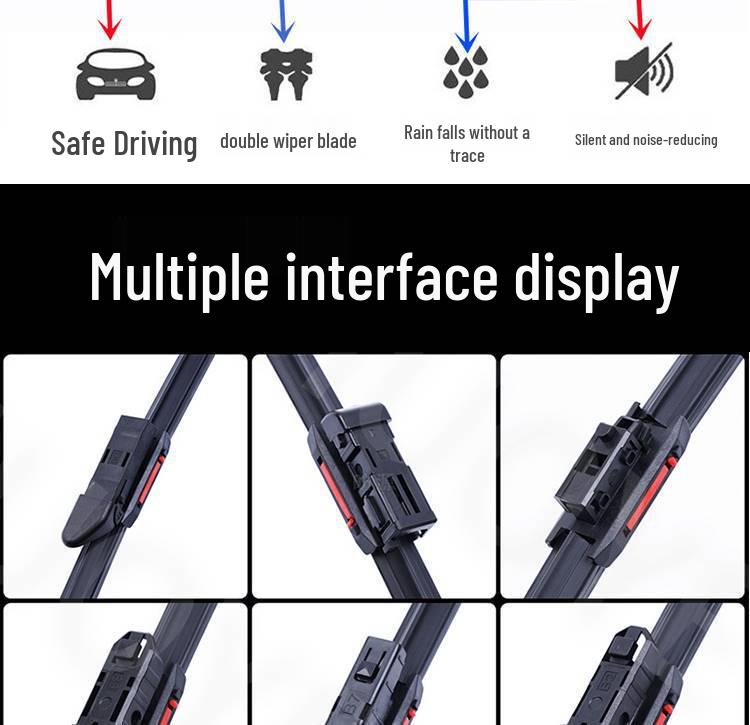 Bestune B70 Silent Bone-Free Wiper for 2014-2018 Models with Double-Layer Rubber Strip