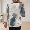 Women Plus Size Round Neck Long Sleeve Abstract Printed Casual Pullover Sweatshirt