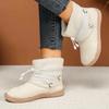Women's New Autumn and Winter Fashion Snow Boots Comfortable Soft-Soled Fleece-Lined Casual Plush Short Boots for Young Girls